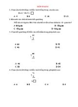 Đề khảo sát môn Toán Khối 2 - Tuần 4
